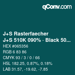 Code couleur: J+S Rasterfaecher - J+S 510K 090% · Black 50% | qconv.com