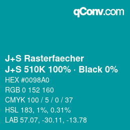 Code couleur: J+S Rasterfaecher - J+S 510K 100% · Black 0% | qconv.com