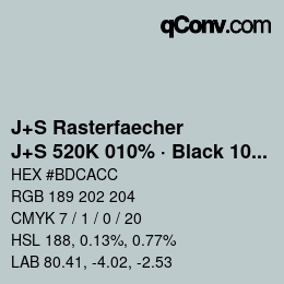Farbcode: J+S Rasterfaecher - J+S 520K 010% · Black 10% | qconv.com