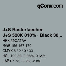 カラーコード: J+S Rasterfaecher - J+S 520K 010% · Black 30% | qconv.com