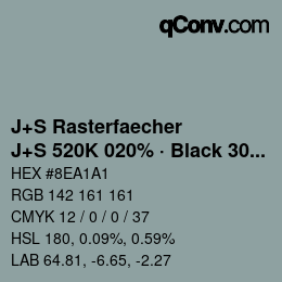 Farbcode: J+S Rasterfaecher - J+S 520K 020% · Black 30% | qconv.com