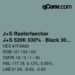 颜色代码: J+S Rasterfaecher - J+S 520K 030% · Black 30% | qconv.com