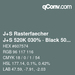 Farbcode: J+S Rasterfaecher - J+S 520K 030% · Black 50% | qconv.com