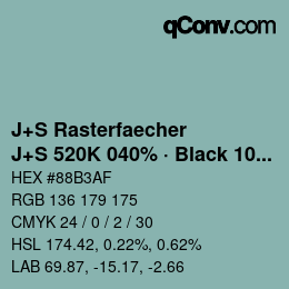 Farbcode: J+S Rasterfaecher - J+S 520K 040% · Black 10% | qconv.com