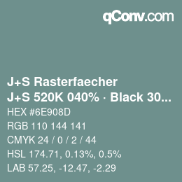 カラーコード: J+S Rasterfaecher - J+S 520K 040% · Black 30% | qconv.com