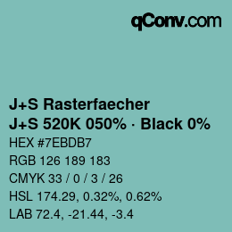 Farbcode: J+S Rasterfaecher - J+S 520K 050% · Black 0% | qconv.com
