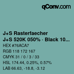Code couleur: J+S Rasterfaecher - J+S 520K 050% · Black 10% | qconv.com