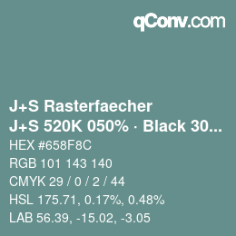 Code couleur: J+S Rasterfaecher - J+S 520K 050% · Black 30% | qconv.com