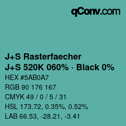 Farbcode: J+S Rasterfaecher - J+S 520K 060% · Black 0% | qconv.com