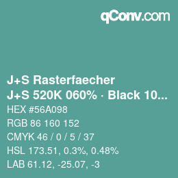 Farbcode: J+S Rasterfaecher - J+S 520K 060% · Black 10% | qconv.com