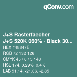 カラーコード: J+S Rasterfaecher - J+S 520K 060% · Black 30% | qconv.com