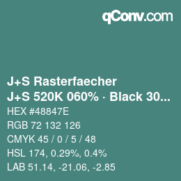 Color code: J+S Rasterfaecher - J+S 520K 060% · Black 30% | qconv.com