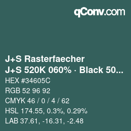 Code couleur: J+S Rasterfaecher - J+S 520K 060% · Black 50% | qconv.com