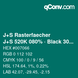 Code couleur: J+S Rasterfaecher - J+S 520K 080% · Black 30% | qconv.com