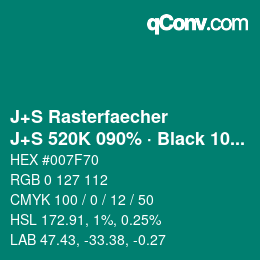 Code couleur: J+S Rasterfaecher - J+S 520K 090% · Black 10% | qconv.com