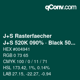 Code couleur: J+S Rasterfaecher - J+S 520K 090% · Black 50% | qconv.com