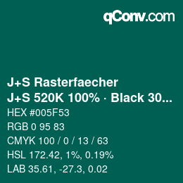 Farbcode: J+S Rasterfaecher - J+S 520K 100% · Black 30% | qconv.com
