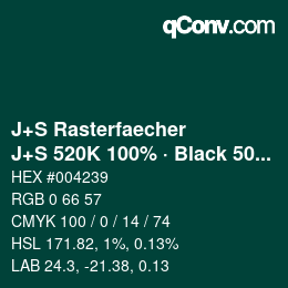 Farbcode: J+S Rasterfaecher - J+S 520K 100% · Black 50% | qconv.com