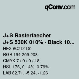 Farbcode: J+S Rasterfaecher - J+S 530K 010% · Black 10% | qconv.com