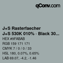 Farbcode: J+S Rasterfaecher - J+S 530K 010% · Black 30% | qconv.com