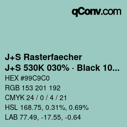 Farbcode: J+S Rasterfaecher - J+S 530K 030% · Black 10% | qconv.com