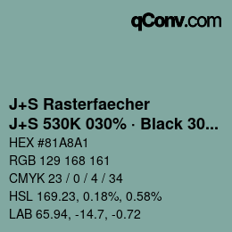 Code couleur: J+S Rasterfaecher - J+S 530K 030% · Black 30% | qconv.com