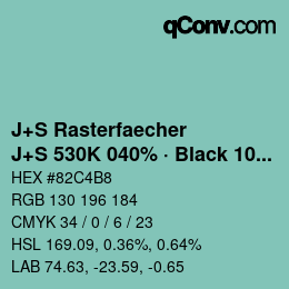 カラーコード: J+S Rasterfaecher - J+S 530K 040% · Black 10% | qconv.com