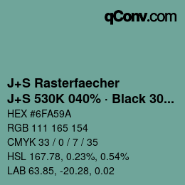 Farbcode: J+S Rasterfaecher - J+S 530K 040% · Black 30% | qconv.com
