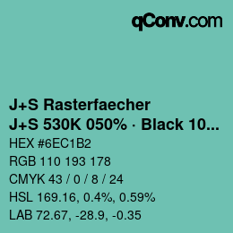Code couleur: J+S Rasterfaecher - J+S 530K 050% · Black 10% | qconv.com
