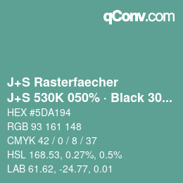 カラーコード: J+S Rasterfaecher - J+S 530K 050% · Black 30% | qconv.com