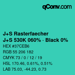 カラーコード: J+S Rasterfaecher - J+S 530K 060% · Black 0% | qconv.com