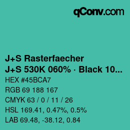 Code couleur: J+S Rasterfaecher - J+S 530K 060% · Black 10% | qconv.com