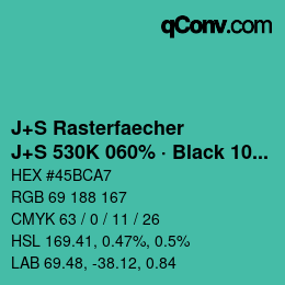 Color code: J+S Rasterfaecher - J+S 530K 060% · Black 10% | qconv.com