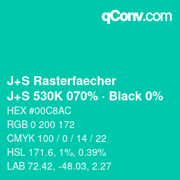 Farbcode: J+S Rasterfaecher - J+S 530K 070% · Black 0% | qconv.com