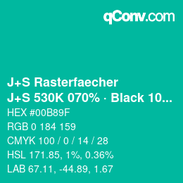 Farbcode: J+S Rasterfaecher - J+S 530K 070% · Black 10% | qconv.com