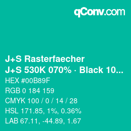 カラーコード: J+S Rasterfaecher - J+S 530K 070% · Black 10% | qconv.com