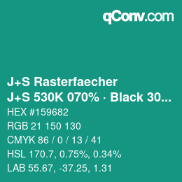 Code couleur: J+S Rasterfaecher - J+S 530K 070% · Black 30% | qconv.com