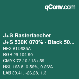Farbcode: J+S Rasterfaecher - J+S 530K 070% · Black 50% | qconv.com