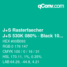 Code couleur: J+S Rasterfaecher - J+S 530K 080% · Black 10% | qconv.com