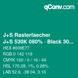 Code couleur: J+S Rasterfaecher - J+S 530K 080% · Black 30% | qconv.com