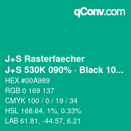 Code couleur: J+S Rasterfaecher - J+S 530K 090% · Black 10% | qconv.com