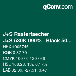 Farbcode: J+S Rasterfaecher - J+S 530K 090% · Black 50% | qconv.com