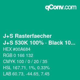 Code couleur: J+S Rasterfaecher - J+S 530K 100% · Black 10% | qconv.com