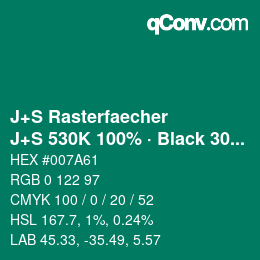 カラーコード: J+S Rasterfaecher - J+S 530K 100% · Black 30% | qconv.com