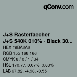 カラーコード: J+S Rasterfaecher - J+S 540K 010% · Black 30% | qconv.com