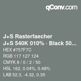 Code couleur: J+S Rasterfaecher - J+S 540K 010% · Black 50% | qconv.com