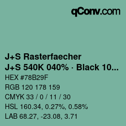 Code couleur: J+S Rasterfaecher - J+S 540K 040% · Black 10% | qconv.com