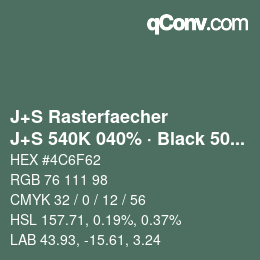 Code couleur: J+S Rasterfaecher - J+S 540K 040% · Black 50% | qconv.com