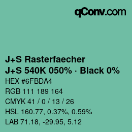 Farbcode: J+S Rasterfaecher - J+S 540K 050% · Black 0% | qconv.com