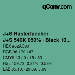 Color code: J+S Rasterfaecher - J+S 540K 050% · Black 10% | qconv.com